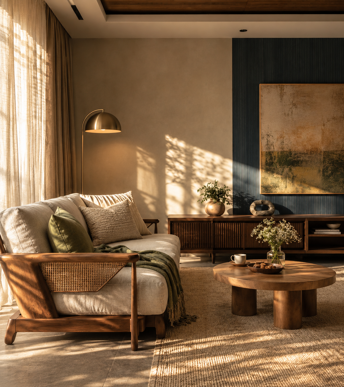Architectural detail with warm light
